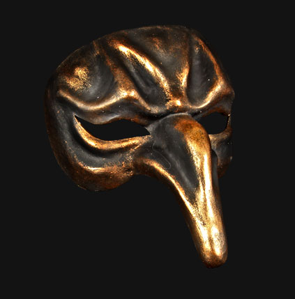Naso Pulcinella Bronze鼻長天狗面ベネチアマスク